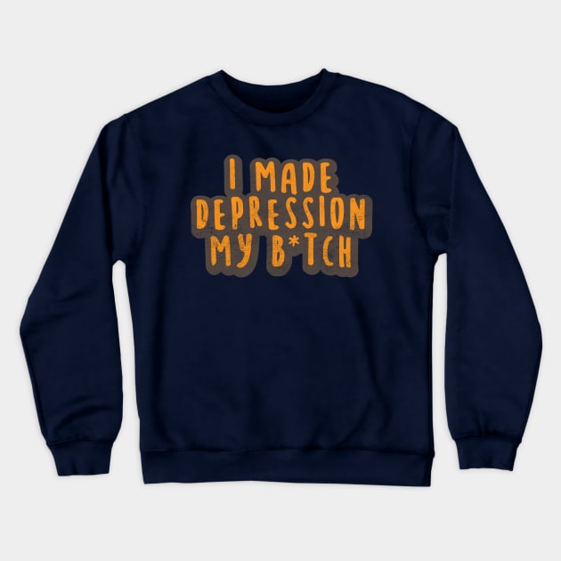 I Beat Depression Crewneck Sweatshirt by Commykaze